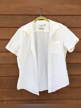 Goodfellow & Co White Short-Sleeve Casual Button-Down Shirt